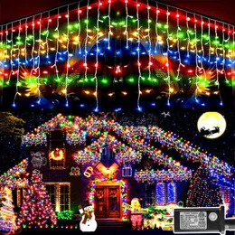1600 luci LED di Natale per la decorazione dell'aria libera, multicolore, temporizzatore a 164 torte, 8 modalità, guirnalda di luces colgantes con 320 gotas