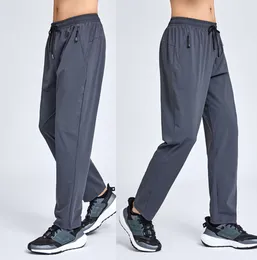 Lu lu erkekler jogger uzun pantolon spor yoga kıyafeti bisiklet sürme çizim sporu cepleri eşofmanlar pantolonlar erkekler rahat elastik bel fitness m-3xl lululemenlu high Street