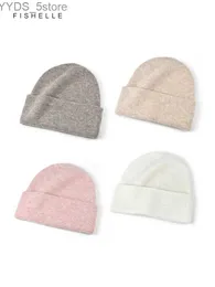 Beanie/Kafatası Kepleri Düz Renk Saf Yün Şapka Kadınlar Sonbahar Kış Sıcak Örme Yün Kapağı Günlük Beanie Yetişkinler için Tatil Hediyeleri YQ231108