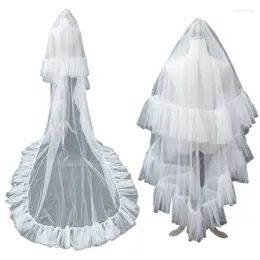 Bridal Veils Veil Women's Flounding Tiul Cathedral Długość Bachelorette Party Hen Do Wedding with grzebień