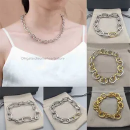 Srebrny łańcuch Bangle Women Naszyjka Madison złote łańcuchy urok Zestaw ślubny Prezent zaręczynowy Punk bransoletki naszyjniki luksusowy projektant Jewlery dla kobiet