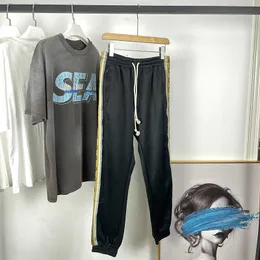 Designer t shirt Shirt High Edition Classic Double Strap Reflective Ribbon Leggings Guards Pants Label Relaxed Casual