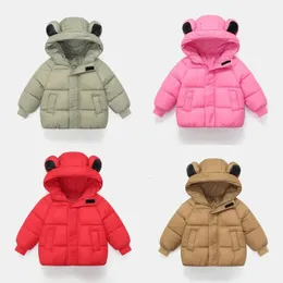 Daunenmantel Herbst Kinder Baumwolle gefütterte Jacke Winter Bärenohr Kapuzenjacke für Jungen Mädchen Baby Kinder Kleidung Warmer Freizeitmantel 231108