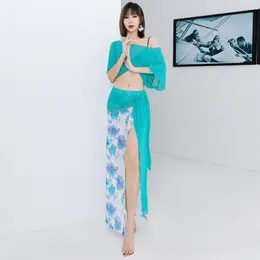 Sahne Wear 2023 Yeni Başlayan Göbek Dans Kostümü Seksi baskı etek grubu pratik egzersiz kıyafetleri oryantal takım elbise