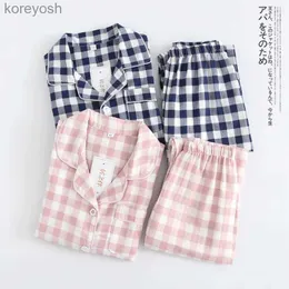 Pyjamas 2021 Frühling Herbst Herbst Winter Kleidung Sets Für Jungen Mädchen 2-Stück Mantel Stil Baumwolle Pyjama Plaid Homewear LoungewearL231109