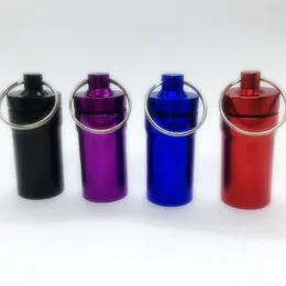New Colorful Aluminium Smoking Tobacco Spice Miller Dabber Telescoping Spoon Storage Bottle Stash Seal Case Portable Snuff Snorter Sniffer Snuffer Holder DHL