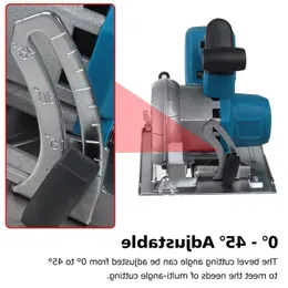 10800rpm 125mm kablosuz elektrikli dairesel ahşap kesici 0 ° ila 45 ° ayarlanabilir testere makinesi için 18V pil jieor