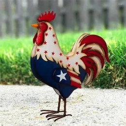 庭の装飾QWE123愛国的な雄鶏ポーチオーナメントアメリカ独立記念日樹脂コックデコレーション屋外彫像家の装飾TUIN DECORA
