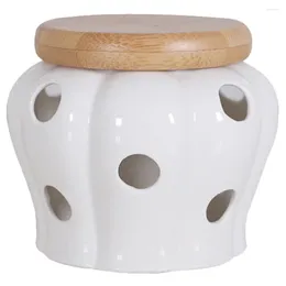 Bottiglie di stoccaggio Tè Barattolo di aglio Zucca Custode in ceramica Supporto per contenitore ventilato in ceramica