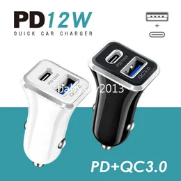 Double Ports USB PD USB C chargeurs de voiture 2.4A chargeur de voiture universel adaptateurs d'alimentation pour Iphone 11 12 13 14 15 pro Samsung S20 S21 S23 S24 lg B1