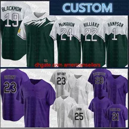 Baseballtröjor Custom Jersey Charlie Blackmon Kris Bryant C. J. Cron Yonathan Daza Alan Trejo Raimel Tapia Brend