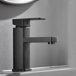 Bathroom Sink Faucets Black Faucet Stainless Steel Waterfall Mixed Countertop And Cold Water Square Single Hol