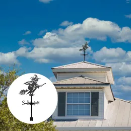 Decorações de jardim palhetas de bruxa decoração retrô fazenda indicador de direção do vento design de voo cata-vento criativo montagem de telhado de ferro ao ar livre