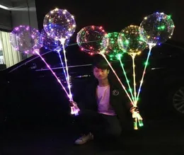 LED Light عيد الميلاد عيد ميلاد البالونات حفلة ديكور بوبو البالونات LED BOBO بالون مع 315 بوصة عصا 3M Balloon C8020024