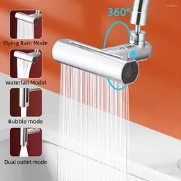 Bathroom Sink Faucets 4 Modes Waterfall Kitchen Faucet Basin Spout Stream Sprayer Anti-Splash Head Rainfall Mixer Tap Nozzle Extension