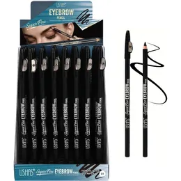 眉エンハンサー48pcs/lot wood sharpherer sharpener cosmetics black eyeliner pen eyes makeup Wholesale 231109を備えた長持ちする眉毛の鉛筆