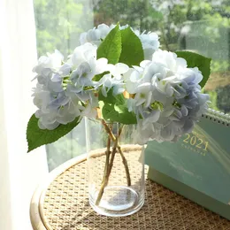 Flores decorativas Artificial para decoração Hydrangea Flower Branch 13in DIY Decoração Floral Centro de festas familiares de casamento
