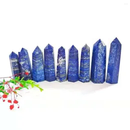 Decorative Figurines Natural High Quality Beautiful Delicate Gemstone Obelisk Pillar Lapis Lazuli Point Tower Wand Craft For Collection XZH