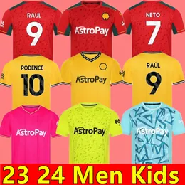 팬 23 24 홈 축구 유니폼 Raul Semedo Neto Neves Trincao J Otto Podence Gibbs Hee Chan 2023 2024 Woes Football Shirts 남자 아이들 키트 유니폼