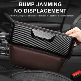 Car Organizer Car Seat Slot Storage Box Carbon Fiber Grain Seat Center Crevice Storage Box PU Leather Universal Driving Seat Side Organizer Q231109