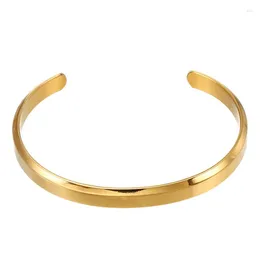 Bangle Minimalist Big Round Cuff Charm Color Stainlee Steel Drop Corrosion Resistance Justerbara smycken för manlig kvinna 2023