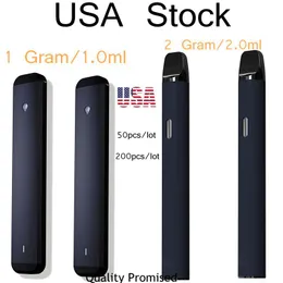 USA Stock 1.0ml 2.0ml Disposable Vape Pen 280mah 350mah Rechargeable Battery Empty Vaporizer Cartridge Thick Oil D8 D9 D10 No Clogging Device Vaping Factory