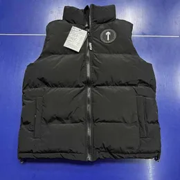 Trapstar czarna kamizelka unisex kurtka bawełniana jesień i zimowy moda mody casual noszenie powłok wiatrówki dresowy 2023 High Street Jacke Blue