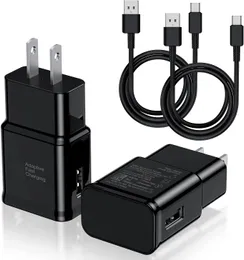 Type C Charger Snel opladen, 2 Pack USB C Android -telefoon Wall Charger Block 6ft