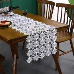 Runner da tavola in pizzo Tovaglia con fiori in pizzo bianco Runner da tavolo per tavolo da pranzo Tavolino Decorazione di nozze Runner da letto