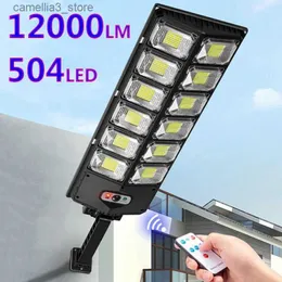 Solar Wall Lights Mocne światła słoneczne na zewnątrz 12000 LUMENS Oświetlenie 504 Lampa Lampa LED Lampy Słoneczne Lampy wodoodporne Motion Sensor Street Light Q231109