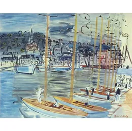 Landskap båtmålningar raoul dufy les bateaux modern konst på duk högkvalitativ handmålad4857570