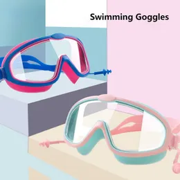 Goggles Swimming Equip Outdoor 2 In 1 Set Swim Goggles Waterproof and Anti-dimma simningsglasögon med öronpropp i 4-15 år barn P230408