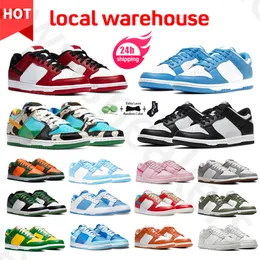 Local Warehouse Panda Casual Shoes designer shoes sneakers womens trainers mens shoes White Black Cat Argon Medium Olive Unc Chicago Lost And Found dhgates