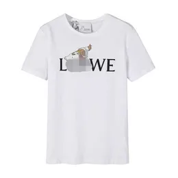 2023 Nieuwe designer dames t-shirt high-end shirt LOE Luojia Hoge kwaliteit 23 Hal's Mobile Castle Print T-shirt met ronde hals en mouwen Heren Dames