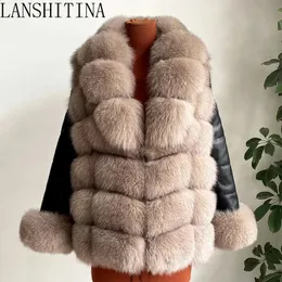 Cappotto da donna in pelliccia finta naturale maniche staccabili bellissimo colletto 100 gilet in vera pelle gilet giacca in vera pelle 231109