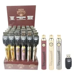 Brass Knuckles 900 mAh Vape Pen-Akku VV-Spannung einstellbar mit Ladegeräten Vorwärmen der Batterien einstellbar für 510-Gewinde-Vape-Pen-Kartuschenverdampfer