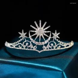 Hair Clips Baroque Classic Crown Wedding Bridal Accessories Tiaras For Women And Girls Jewelry Crystal Luxury Retro Sun