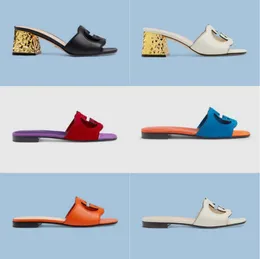 2021 Slipper Designer Leather Ladies Sandals Summer Flat Shoes Fashion Beach Women Slippers Letter Drag 35-42