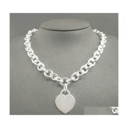 Anhänger-Halsketten S925 Sterling Sier Halskette für Frauen-klassische herzförmige Charme-Ketten-Luxusmarken-Schmucksachen Q0603 Drop Delivery Pend Dhkjl