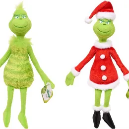 Plyschdockor julfestgåvor heta överföringskläder diy mönster hem dekor gröna dockor för barn barn fp3349