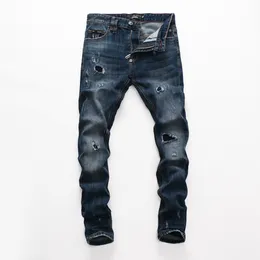 PP pleinxplein Herrenjeans Originaldesign blaue Farbe gerades Oberteil Stretch Slim Plein Jeanshose lässig 309