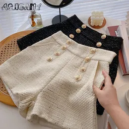 Women's Shorts Ashgaily High Waist Shorts Women's Street Clothing Shorts with Fully Matched Buttons Wide Leg Bottom Female 230410