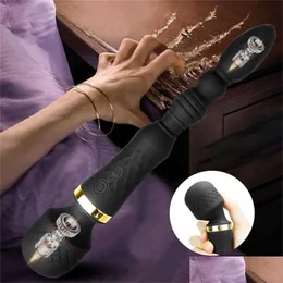 Bacak Masajcıları Masr Powerf Dildo Vibratör Kadın Av Değirmen Klitoris Stimator G-Spot Anal Boncuk Çift Motor Fiş Oyuncakları Erkekler için Kadınlar Damla DHFNV
