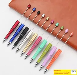 Mix Color Lägg till en pärlor kulpoint reklambarn spela julklappar kreativa diy billiga plastpärlora pennpärlspenna