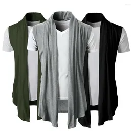 Mäns jackor Stylish Men Cardigan Temperament Draping Pleated Jacket Ruched Breattable Vest Streetwear