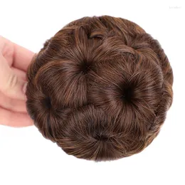 Grampos de cabelo sintético noiva bagunçado pente clipe em peças encaracoladas chignon updo capa extensão de cabelo bun natural falso acessórios