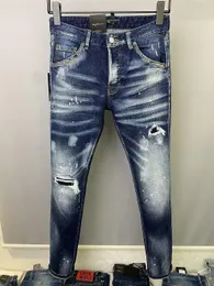 Jeans DSQ2 Jeans Mens Jeans de Luxúria Jeans Skinny Ripped Guy Cool Hole Hole Denim Fashion Brand Fit Jean Men Washed calça 61269