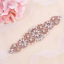 Wedding Sashes NZUK Bridal Belt Hand-made Rhinestone Beaded Dress For Evening Party Accessories