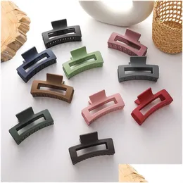 Hair Clips Barrettes Acrylic Women Girl Shower Curl Versatile Square Large Hairpins Simple Solid Color Fashion Hairgrip Je Dhgarden Dhnz7