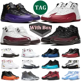 12s Cherry With Box Mens Basketball Shoes 12 Field Purple Brilliant Orange Stealth Royalty Gamma Blue Hyper Royal University Gold Sports Sneakers Trainer